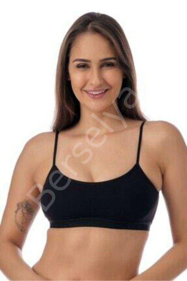 Pedli İp Askılı Gri Ve Siyah Büstiyer 2 Adet