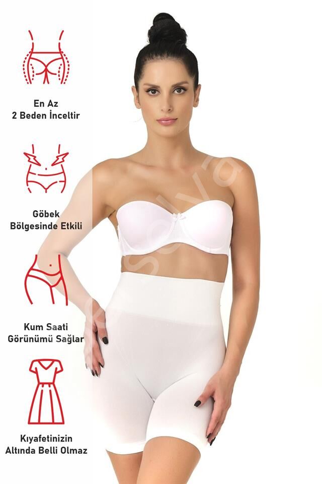 Beyaz Emay 2017 Düşük Bel Double Pantalon Korse