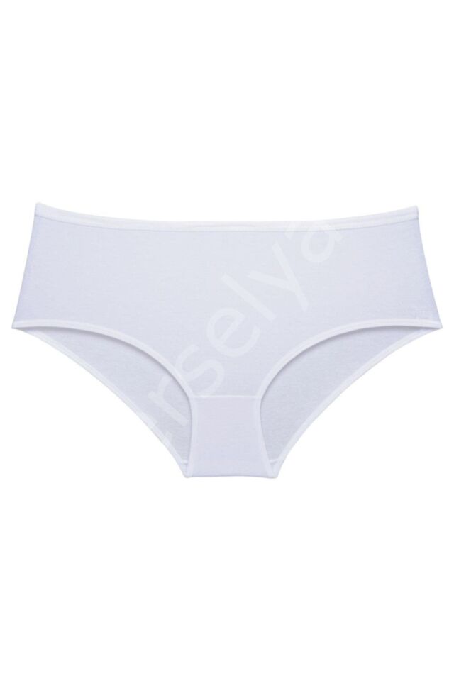 3 Adet Kadın Yüksek Bel Bato Külot Beyaz Gri Pudra