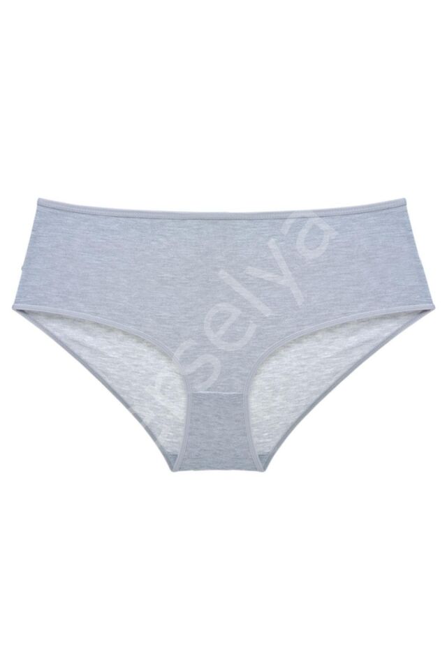 3 Adet Kadın Yüksek Bel Bato Külot Beyaz Gri Pudra