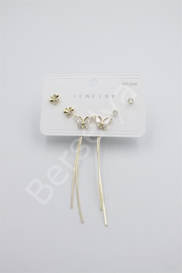 Çoklu Set Küpe - Altın