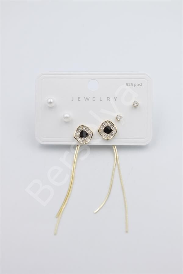 Çoklu Set Küpe - Altın