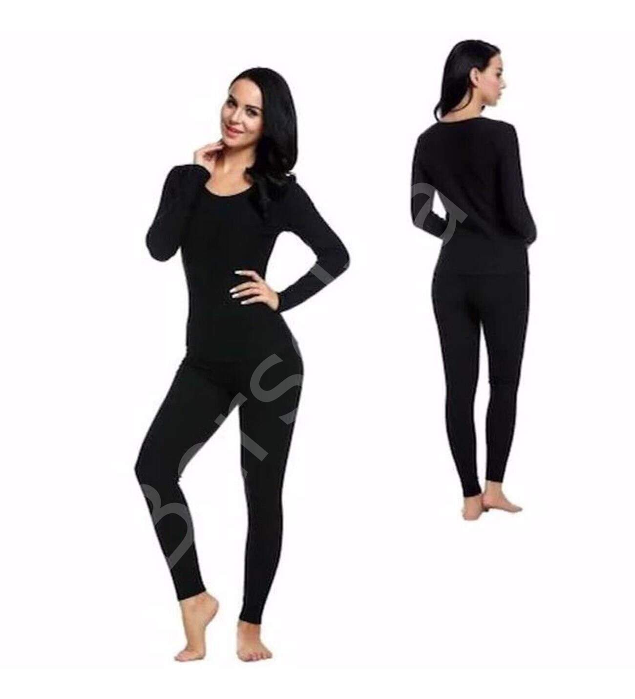 Kota Kadın Kışlık Termal Sıcak Tutan Tayt ve Fanila Takım 2'li Set Siyah L-XL