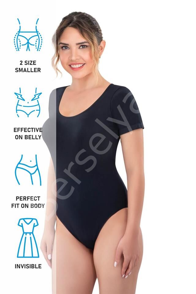 Siyah Emay 1926 Soft Yarım Kollu Body