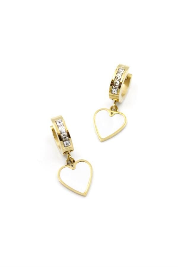 Sedef Kalp Küpe - Altın