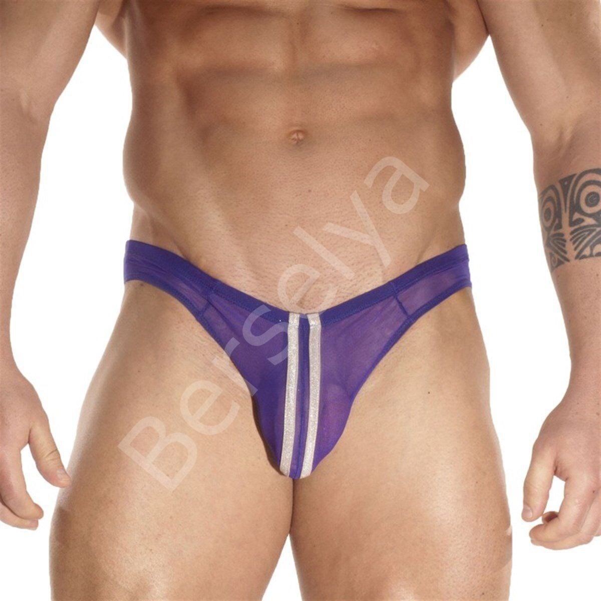 Şeritli Transparan Erkek  Slip