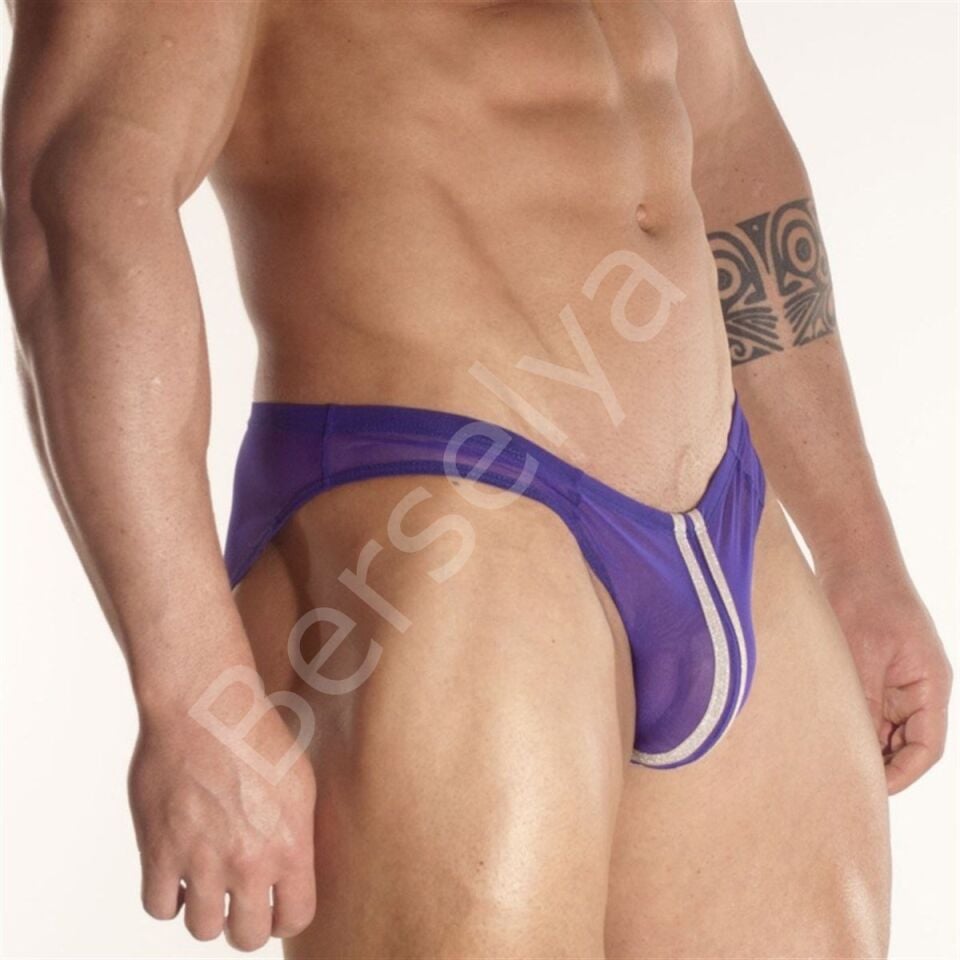 Şeritli Transparan Erkek  Slip