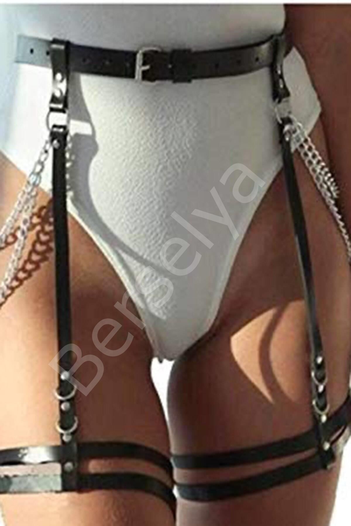 Deri Zincirli Jartiyer Tek Alt  800195