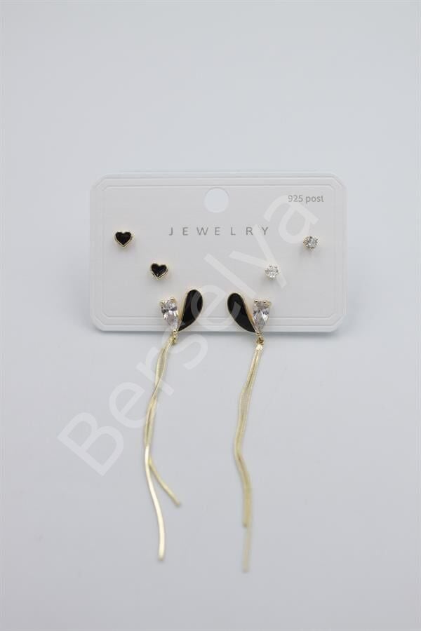 Çoklu Set Küpe - Altın