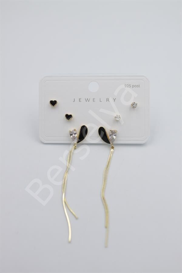 Çoklu Set Küpe - Altın