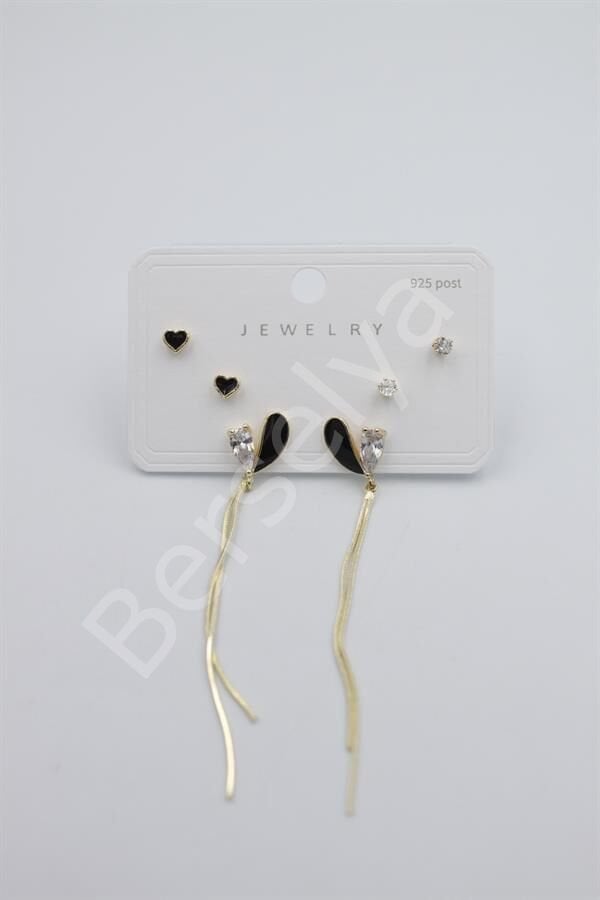 Çoklu Set Küpe - Altın