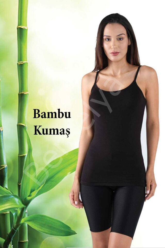 Bambu Kadın Askılı Atlet Siyah