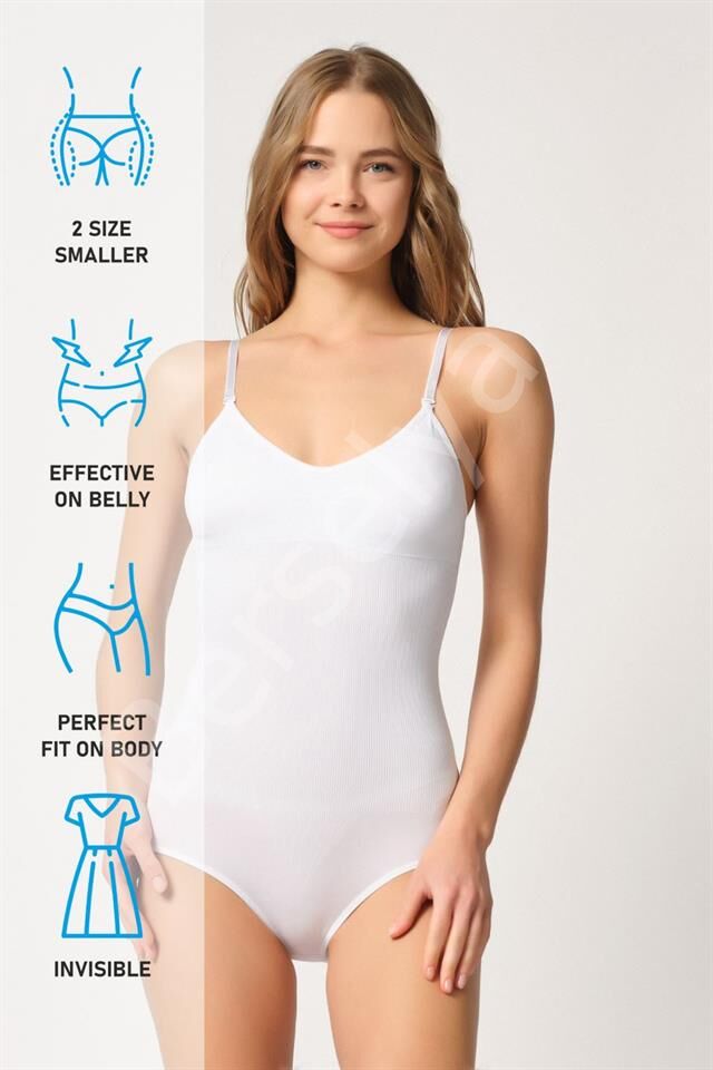 Beyaz M Emay 1925 Soft Pedli Çıtçıtlı Body