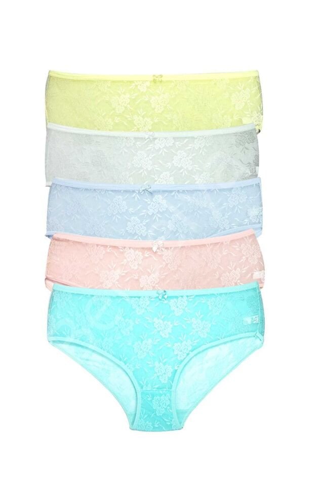 5 Adet Kadın Komple Tül Dantel Bato Külot