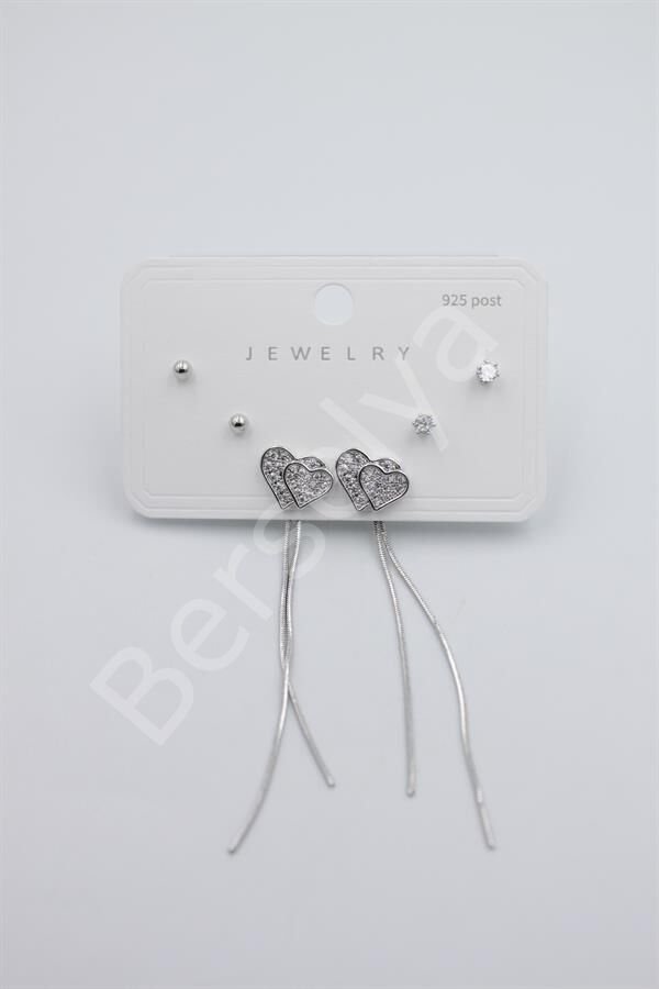 Çoklu Set Küpe - Gümüş