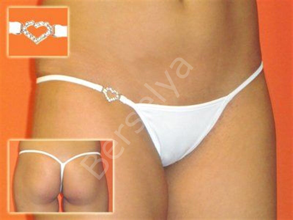 Terry Pau Dh040901-wht Gümüş Kalp Ve Taşlı Seksi Tanga