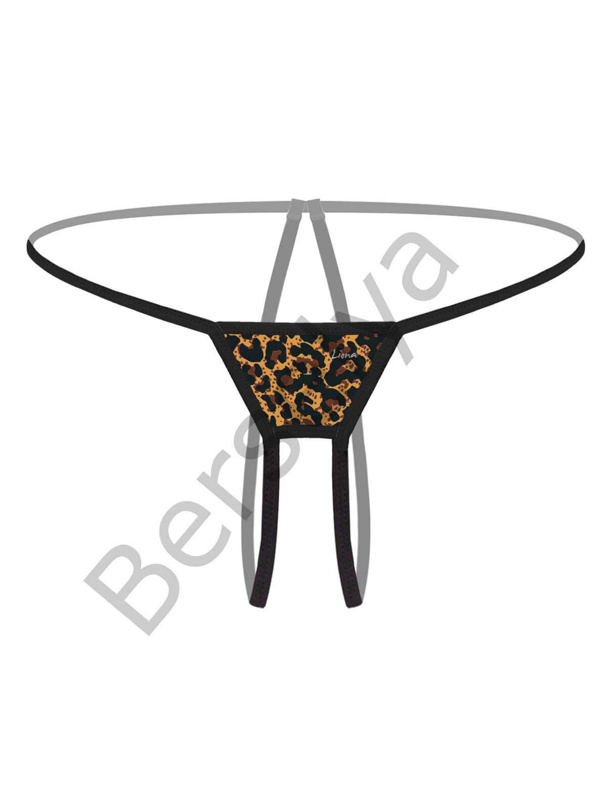 Özel Bölgesi Açık Leopar Desenli Fantezi G String