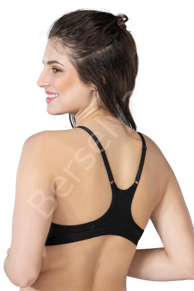 Siyah Mı Emay 1416 Modal Cotton Önden Açmalı Sporcu Sütyen