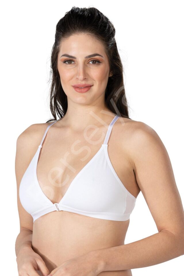 Beyaz Mı Emay 1416 Modal Cotton Önden Açmalı Sporcu Sütyen