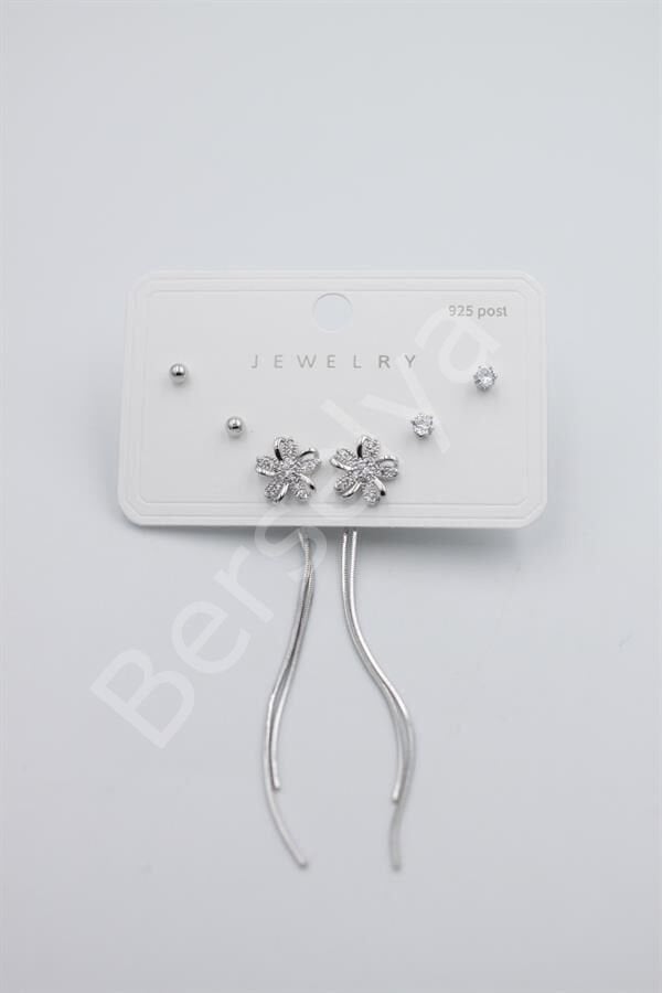 Çoklu Set Küpe - Gümüş