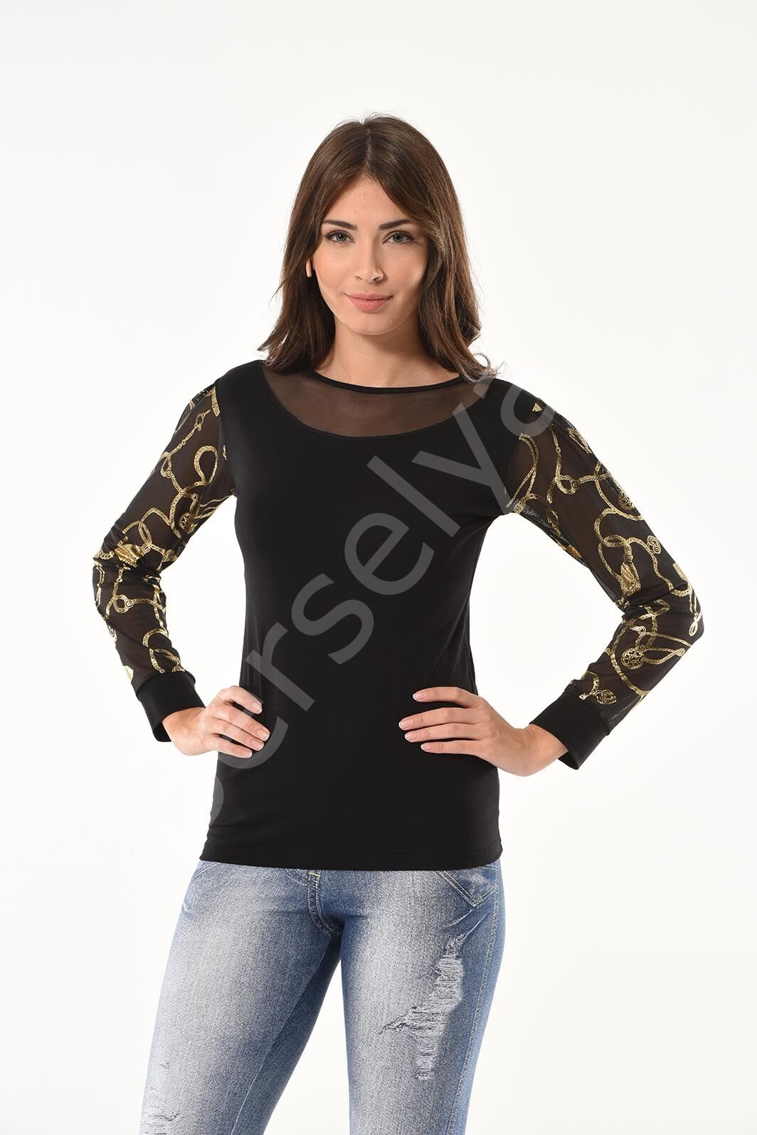 Varak Desenli Uzun Kol Body 144