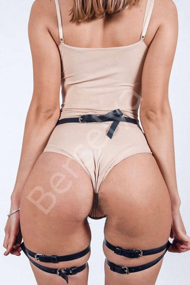 Bacak Kısmında Çift Deri Şeritli Harness Jartiyer  047