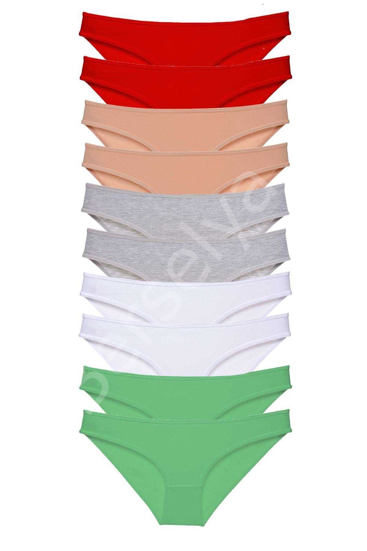 10 adet Süper Eko Set Likralı Kadın Slip 506 XL