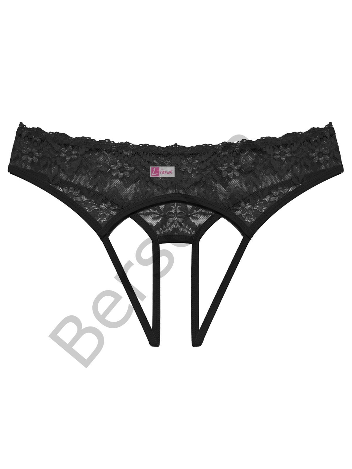 Özel Bölgesi Açık Kadın Siyah Fantazi Külot