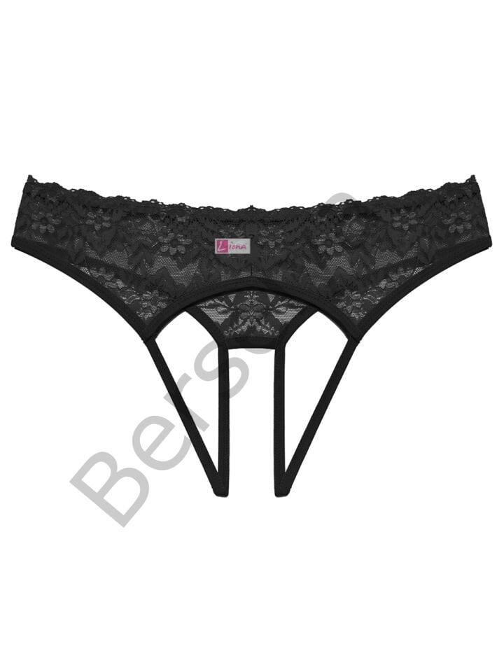 Özel Bölgesi Açık Kadın Siyah Fantazi Külot