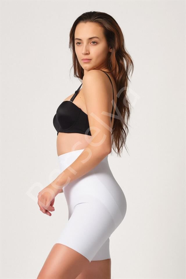 Beyaz Emay 2816 Yüksek Bel Boxer Lazer Korse