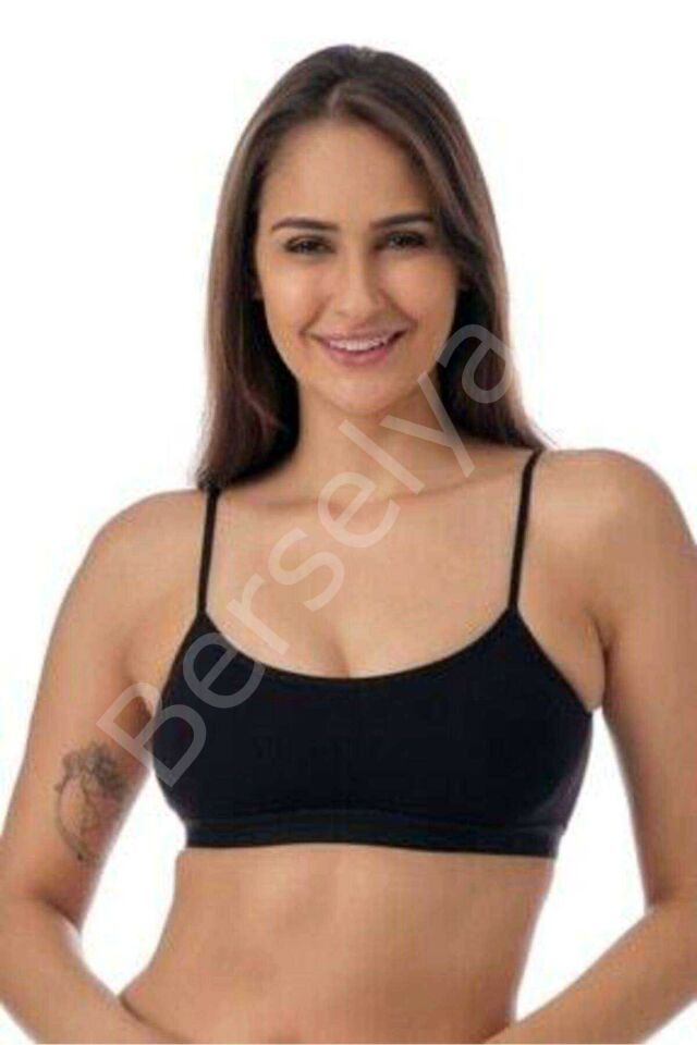 Pedli İp Askılı Siyah Büstiyer 3 Adet