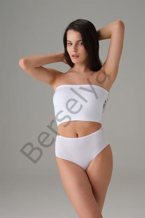 Kadın Pamuk Straplez Beyaz 9133