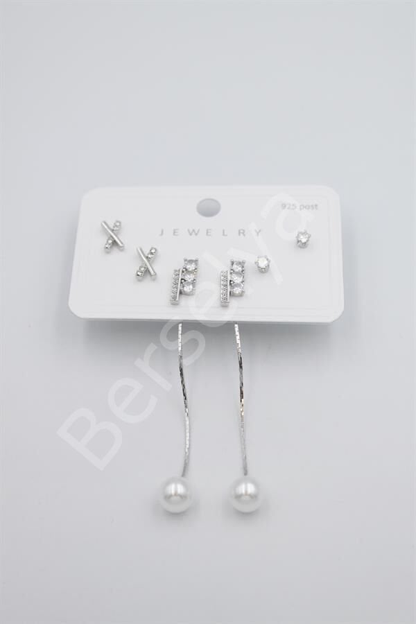 Çoklu Set Küpe - Gümüş