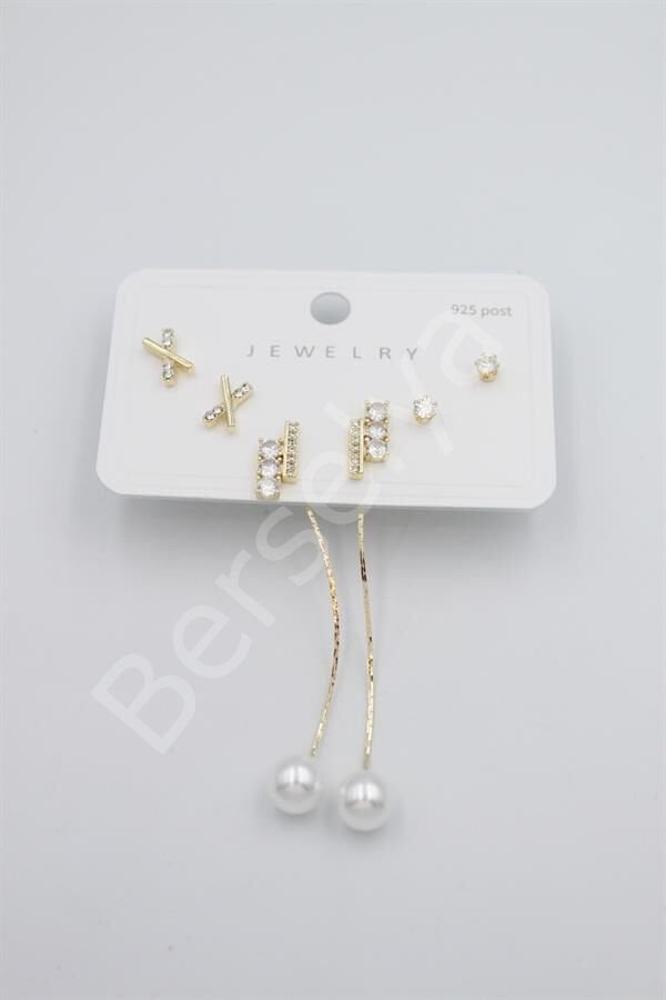 Çoklu Set Küpe - Altın