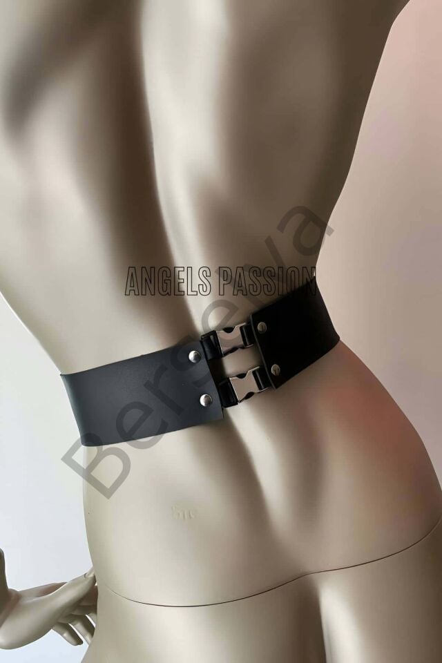 Klipsli Deri Korse Harness - Deri Korse Elbise - Brf594