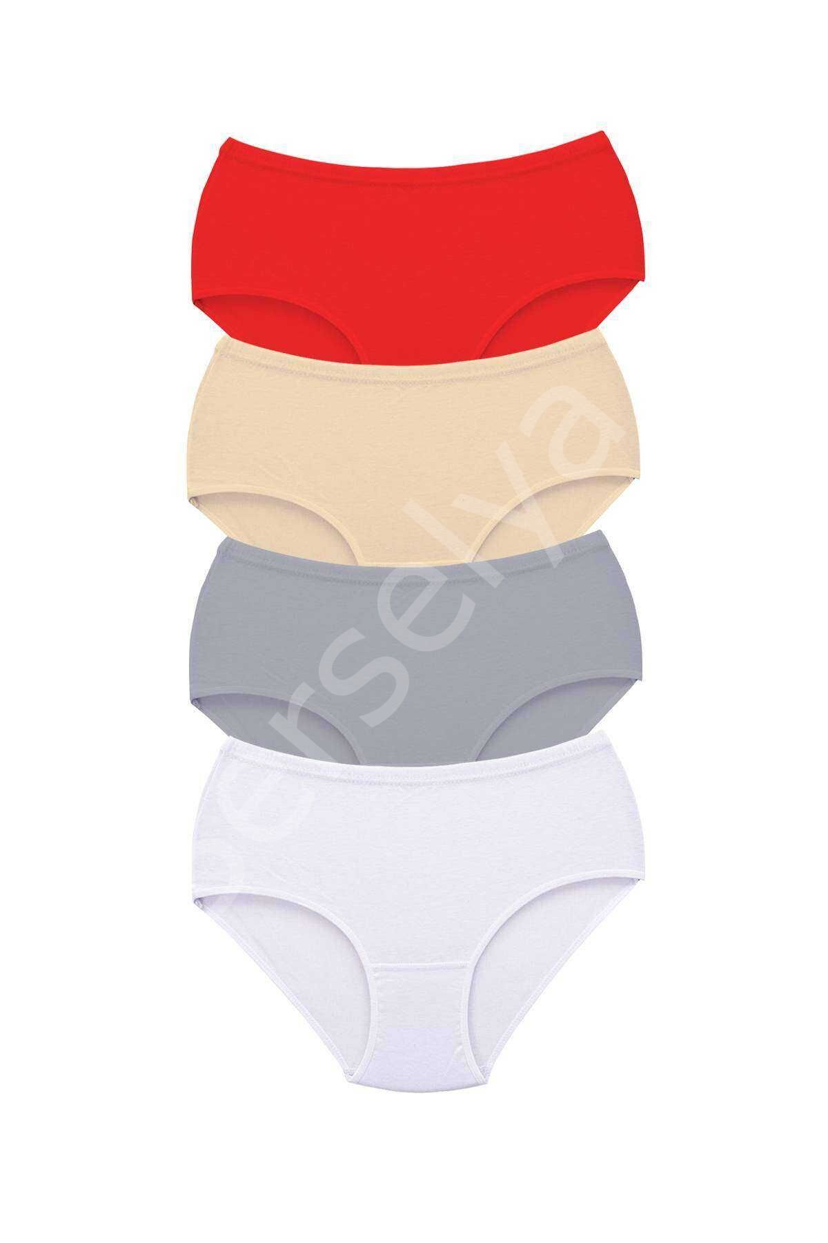 4 Adet Tutku Kadın Yüksek Bel Bato Kalın Lastik Külot S13