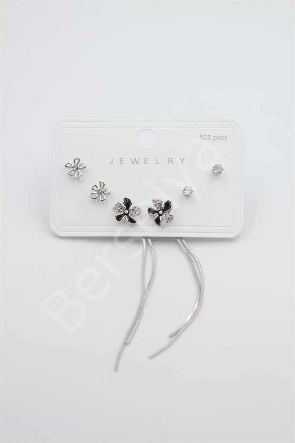 Çoklu Set Küpe - Gümüş