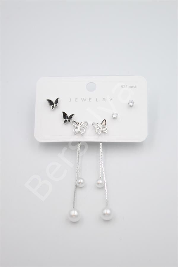 Çoklu Set Küpe - Gümüş