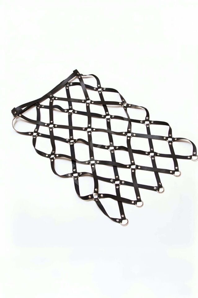 Harness Etek, Deri Örgü Harness Etek, Şık Tayt Üzeri Etek - Brf410