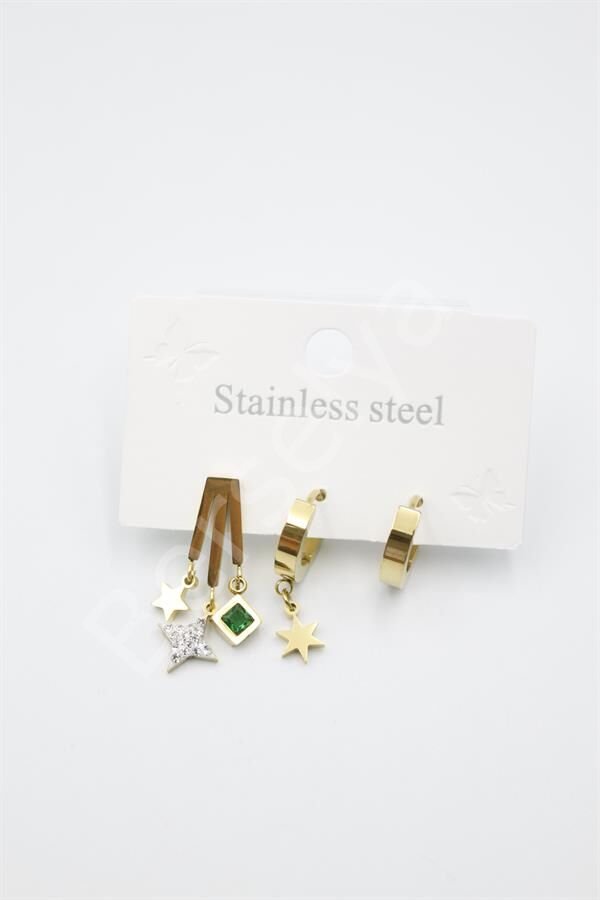 Kutup Yıldızı Çoklu Küpe - Altın