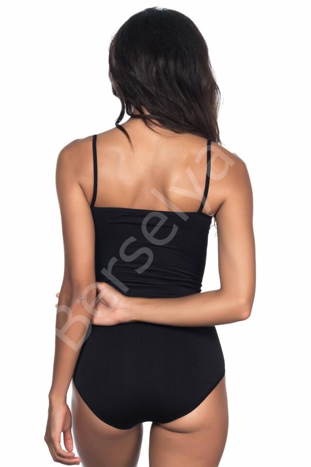 Siyah Emay 1923 Soft İp Askılı Çıtçıtlı  Body
