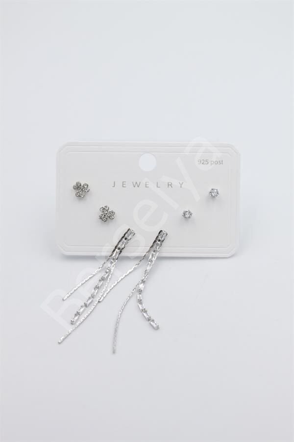 Çoklu Set Küpe - Gümüş