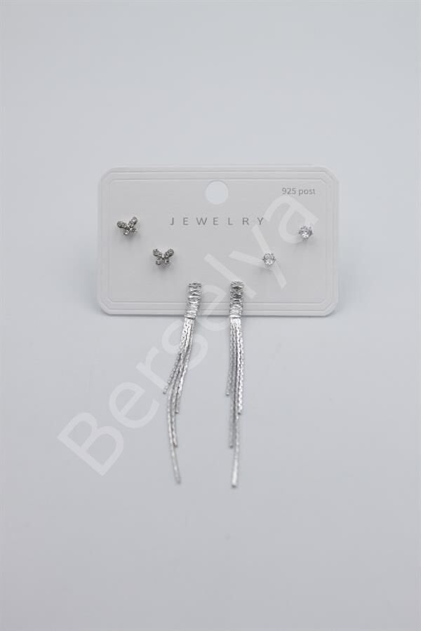 Çoklu Set Küpe - Gümüş