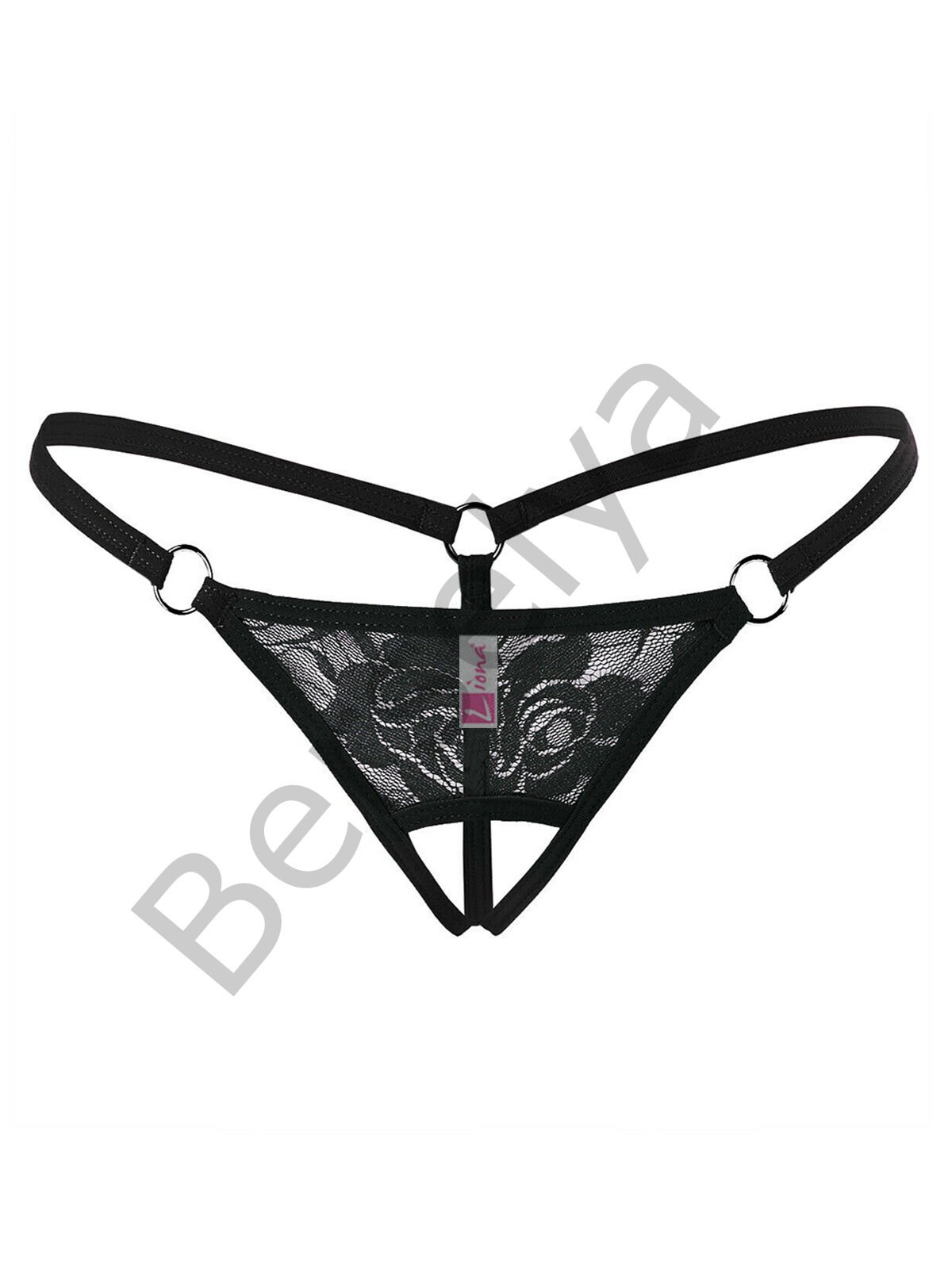 Ağı Açık Siyah Dantelli Fantezi İç Çamaşırı G String