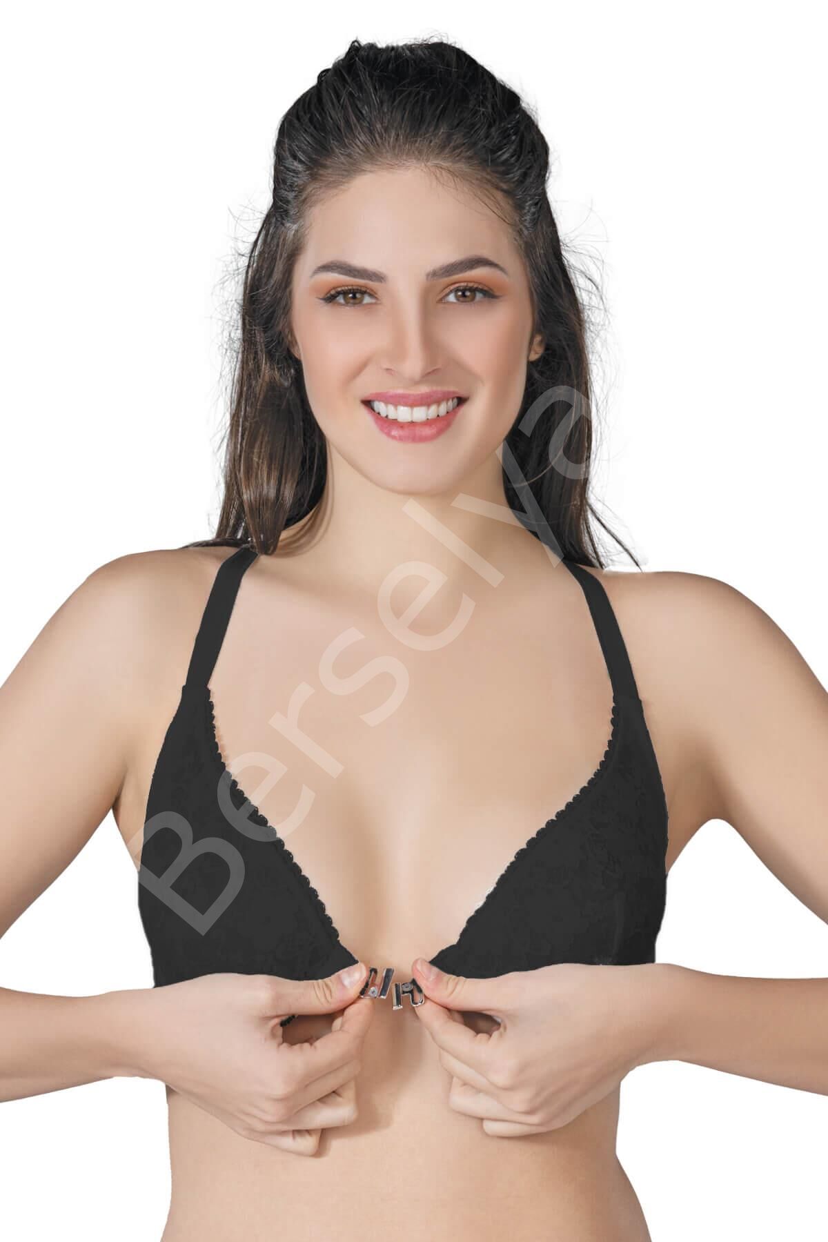 Siyah Mı Emay 187 B Önden Açılır Balenli Sporcu Sütyen