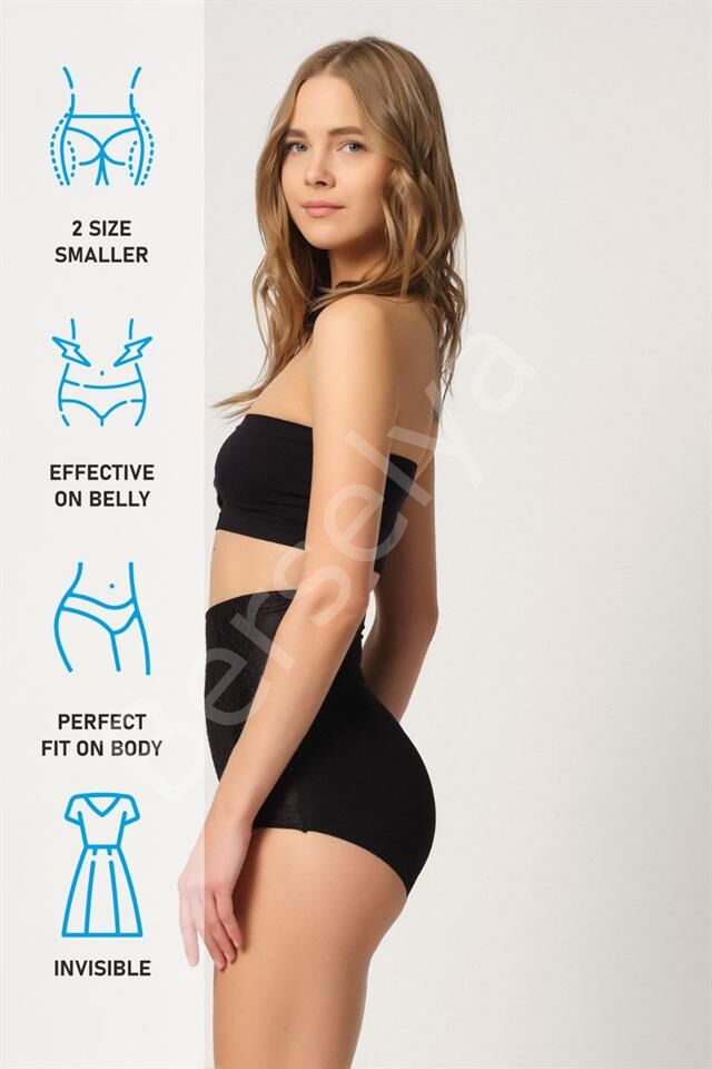 Siyah Emay 2842 Lazer Dantelli Slip Korse