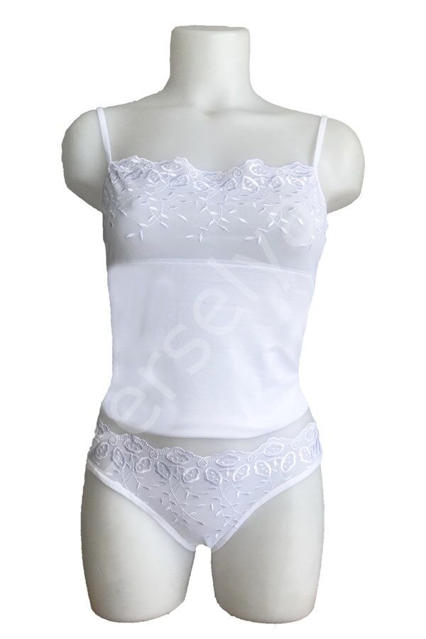 Berrak Brodeli İp Askılı Bikini Takım 2112