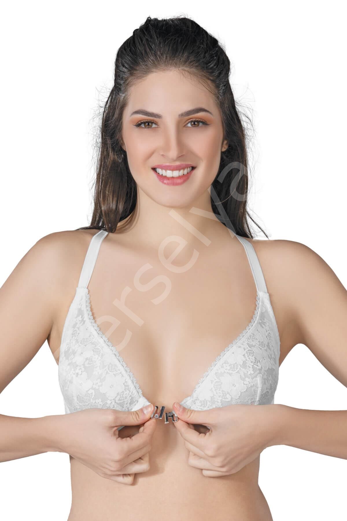 Ekru Mı Emay 187 B Önden Açılır Balenli Sporcu Sütyen
