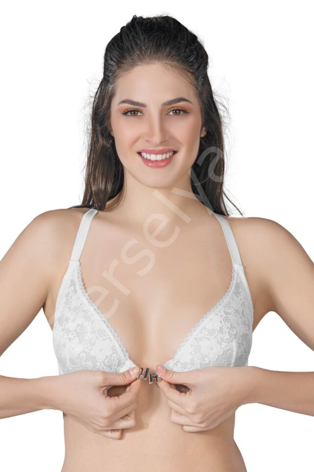 Ekru Mı Emay 187 B Önden Açılır Balenli Sporcu Sütyen