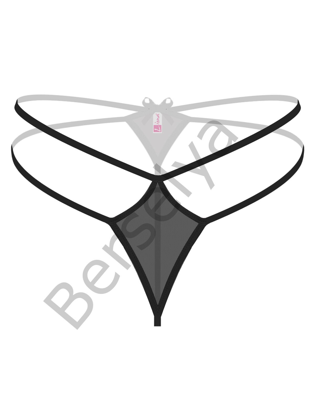 Transparan Siyah Fantazi Külot String